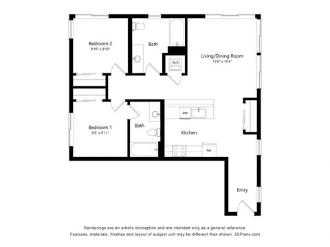 a floor plan of a bedroom apartment with a floor appreciated